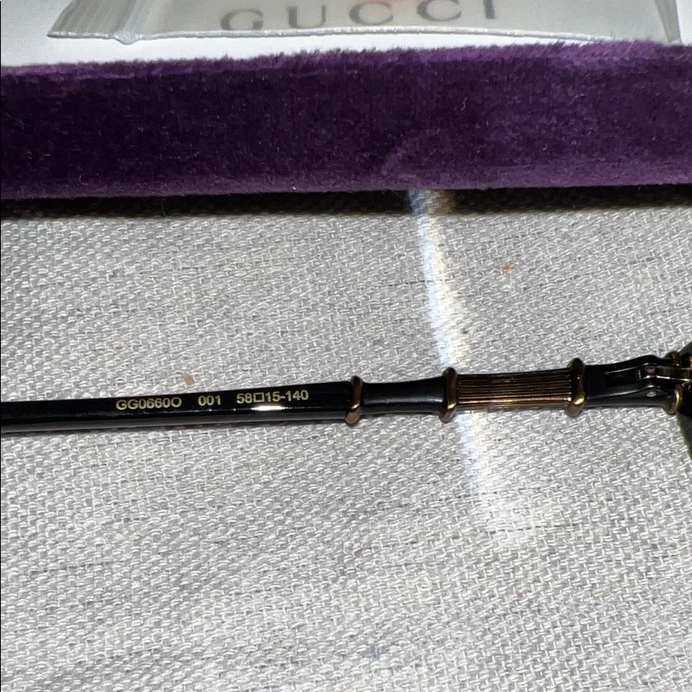 Gucci Black and Gold Eyeglasses with Case